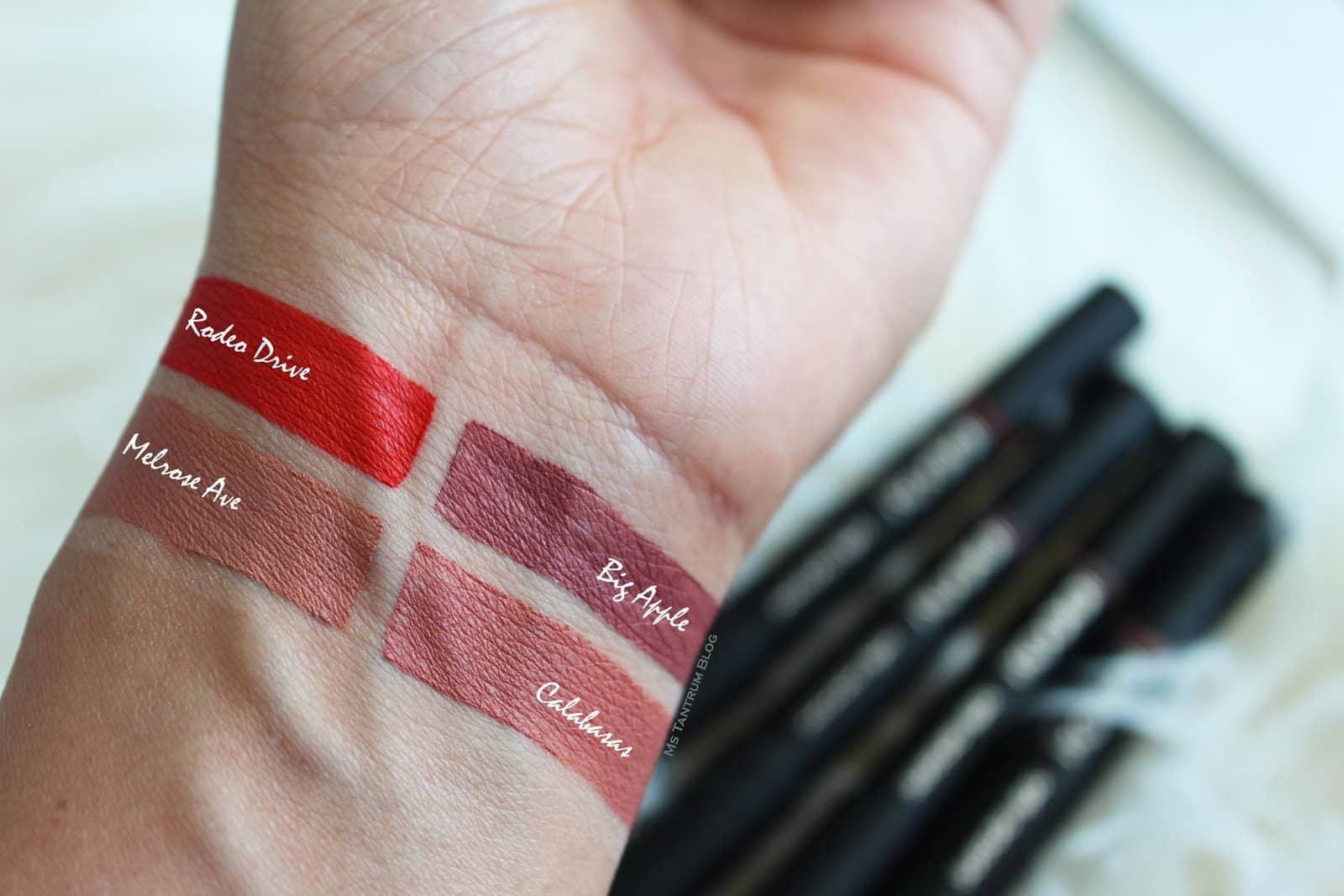 Rodial Suede Lips Swatches on Ms Tantrum Blog