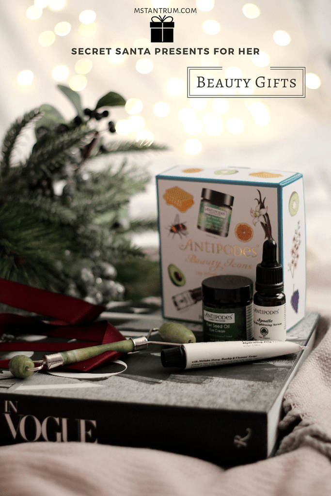 Secret Santa Gifts - Antipodes Beauty Icons Set and Brushworks Jade Roller - Ms Tantrum Blog