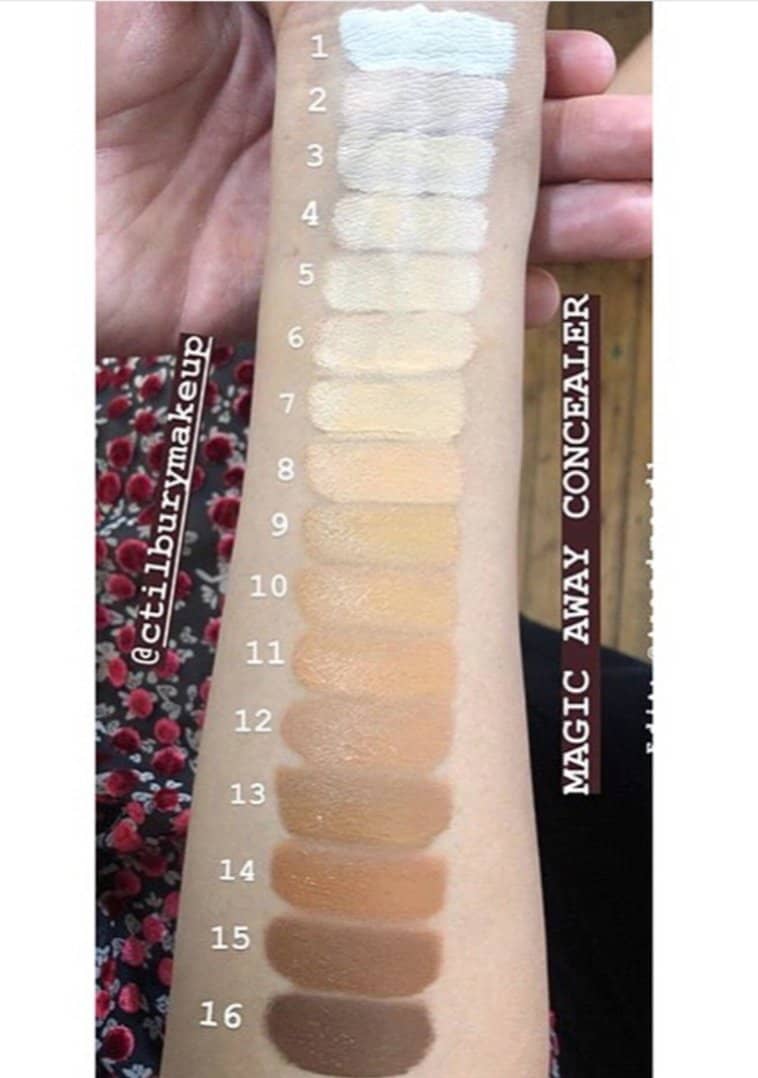 Magic Away Concealer - all shades swatches ~ Courtesy Md Hindash Instagram - Ms Tantrum Blog