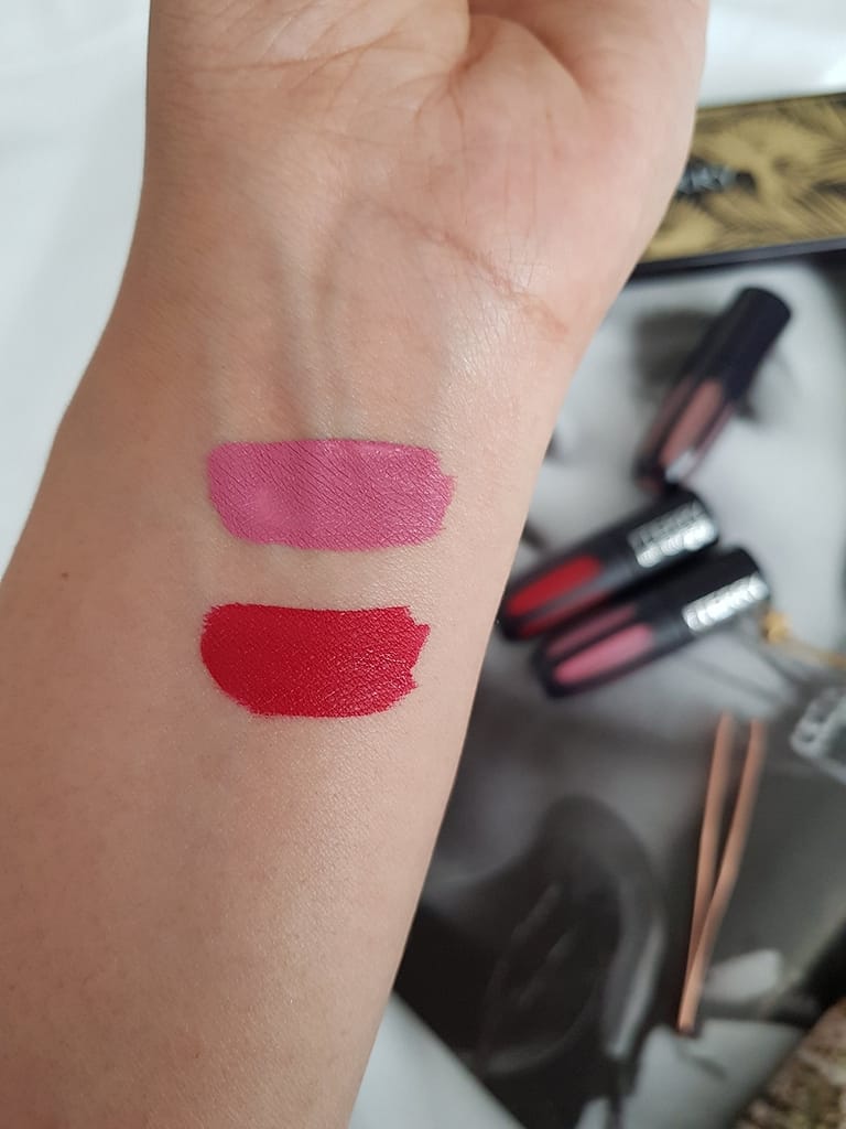 By Terry Lip Expert Liquid Lipstick swatches #3 Rosy Kiss & #10 My Red  - Ms Tantrum Blog